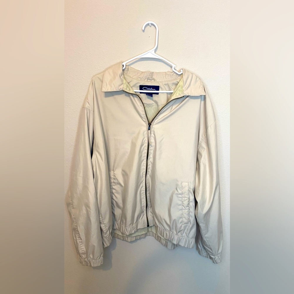 Vintage Catalina outerwear beige men’s jacket size XL full zip stylish